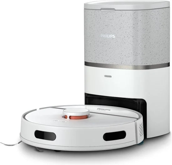 Philips HomeRun Aqua 3000 Series XU3110/02 - Robotstofzuiger met Dweilfunctie - Incl. Laadstation - Wit / Metallic - App Connected