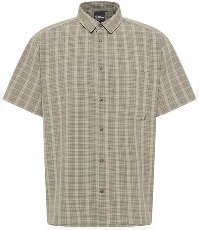 Jack Wolfskin MESETA SHIRT M Heren Outdoorshirt - CHECK stone - Maat S