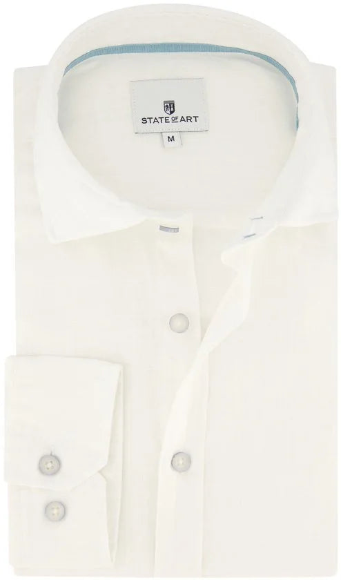 State of Art - Overhemd Linnen Wit - Heren - Maat 3XL - Regular-fit