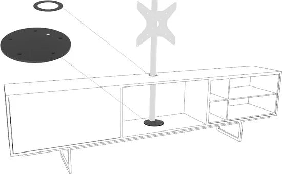 Cavus Furniture Mount Black - Montageplaat voor Cavus 60 MM Kolom – Zwart staal