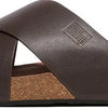 Fitflop Iqushion Leather Cross Slippers Bruin EU 44 Man
