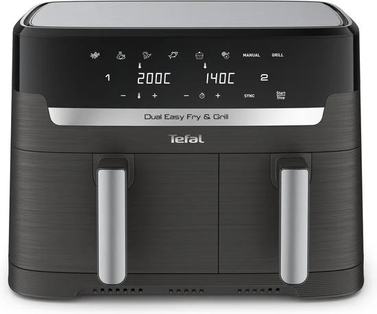 Tefal Easy Fry Dual XXL & Grill EY905B - Dubbele Airfryer - 8.3L - Dubbele Mand - Grillfunctie - XXL Capaciteit