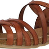 Cosmos 6106807 - Platte sandalenDames Sandalen - Kleur: Cognac - Maat: 38