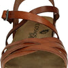 Cosmos 6106807 - Platte sandalenDames Sandalen - Kleur: Cognac - Maat: 38