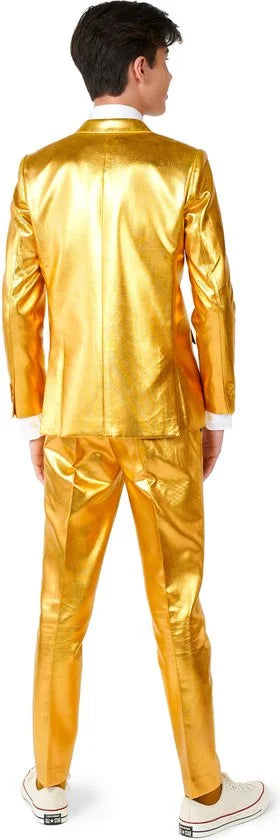OppoSuits TEEN BOYS Groovy Gold - Tiener Verkleedpak - Gouden Pak - Gouden Kostuum - Carnavalskleding - Maat EU 134/140