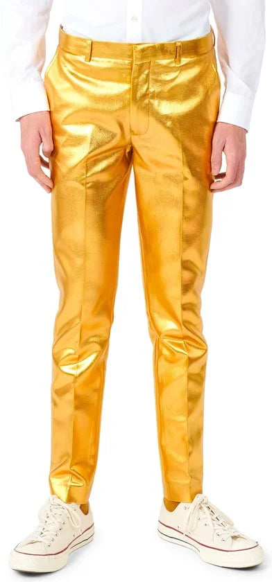 OppoSuits TEEN BOYS Groovy Gold - Tiener Verkleedpak - Gouden Pak - Gouden Kostuum - Carnavalskleding - Maat EU 134/140