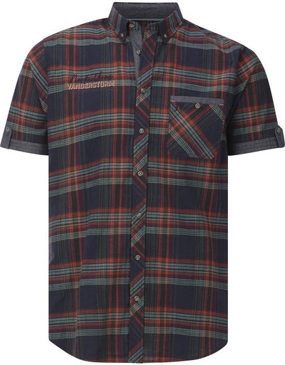 Jan Vanderstorm herren Overhemd Met Korte Mouwen - 41/42 - donkerblauw