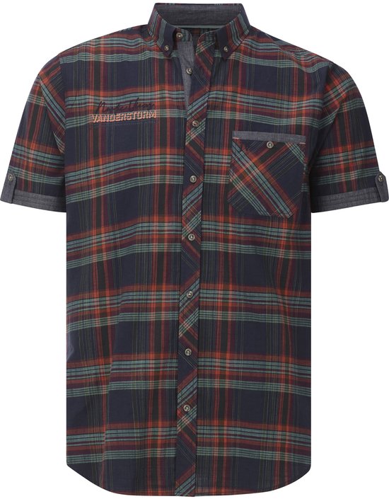 Jan Vanderstorm herren Overhemd Met Korte Mouwen - 41/42 - donkerblauw