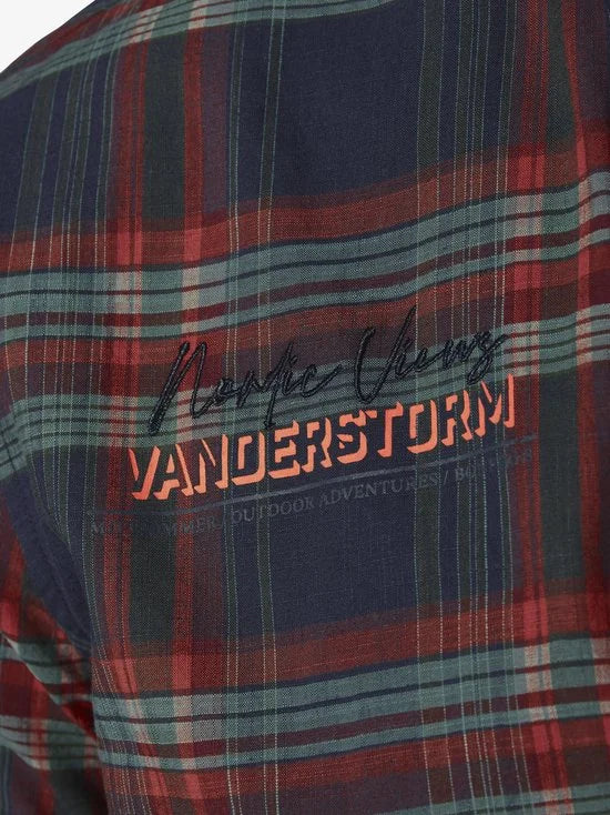 Jan Vanderstorm herren Overhemd Met Korte Mouwen - 41/42 - donkerblauw