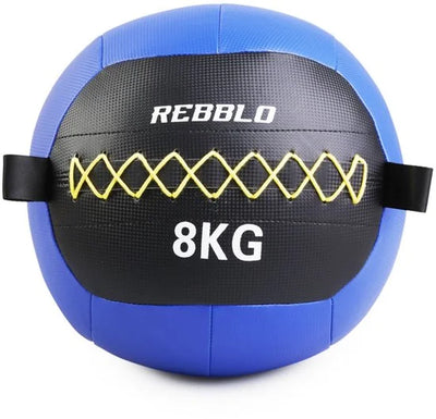 Rebblo Wall Ball - 8 Kg Gewichtsbal - Crossfit Medicijnbal - Fitness Gewicht - Kunstleer - ⌀ 32 cm