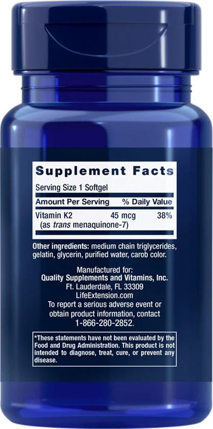 Life Extension Lage dosis vitamine K2 (90 softgels)