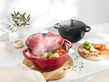 Silvercrest Gietijzeren Braadpan - Inhoud: ca. 2,8 L - Temperatuurbestendig: tot 240 °C - Zwart - Ideaal voor sappig bakken, braden, stoven en smoren