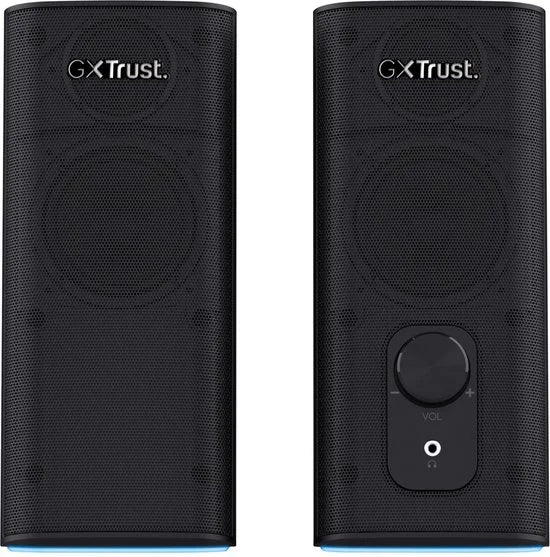 Trust GXT 612 Cetic - 2.0 PC Speakers met Bluetooth - 3.5mm aansluiting - RGB verlichting - Zwart