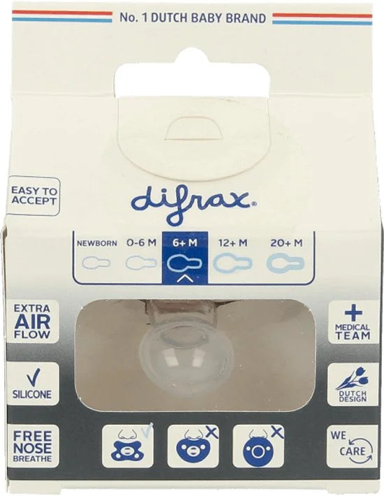 Difrax Fopspeen Natural 6m+ Uni/pure Assorti