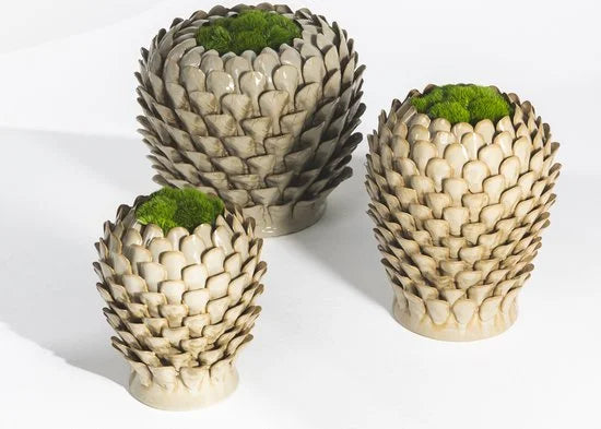 Riviera Maison Vaas Groen - Artichoke Bloemenvaas - Keramiek - (ØxH) 23.5x27