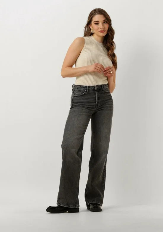 My Essential Wardrobe 35 The Louis 139 High Wide Y Jeans Dames - Broek - Donkergrijs - Maat 32/34