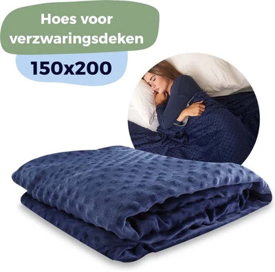 Universele 4 Seizoenen HOES Verzwaringsdeken - 150 x 200cm - Bamboe & Minky Dot - Weighted Blanket Cover - Duvet Deken - Dekbedovertrek