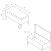 Scarlet Zitbank, gestoffeerde bank met fluwelen bekleding, opbergkist, rechthoekig, make-upbank met opbergruimte, metalen poten, crème, 75 x 30 x 41,