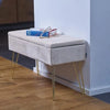 Scarlet Zitbank, gestoffeerde bank met fluwelen bekleding, opbergkist, rechthoekig, make-upbank met opbergruimte, metalen poten, crème, 75 x 30 x 41,