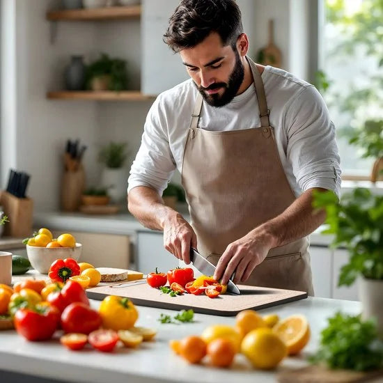 Lunaro 100% Titanium Snijplank Dubbelzijdig - PFAS-vrij - Cutting Board - Sapgeul - Met Raspdeel en Messenslijper