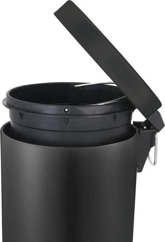 V-Part - Pedaalemmer 5 liter - Steel - zwart - Prullenbak