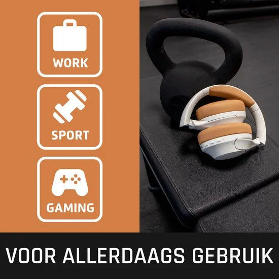 Lenco HPB-830GY - Draadloze over-ear Koptelefoon met Noise Cancelling - Grijs