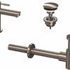 Fonteinkraanset INK Laag Model Inclusief Waste en Design Sifon Brushed Nickel
