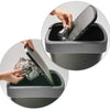 Rotho Twist afvalbak met swingdesksel 50L - zilvermetaalkleurig - BPA-vrij - incl 6 sticker voor diverse afvalstromen