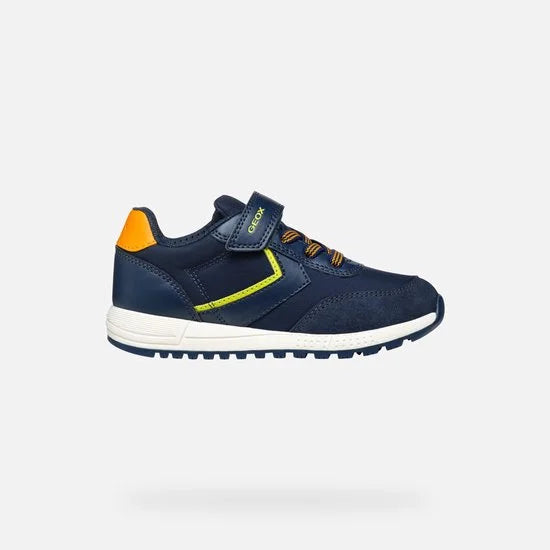 GEOX ALBEN JONGENS Sneakers - MARINEBLAUW/LIME - Maat 34