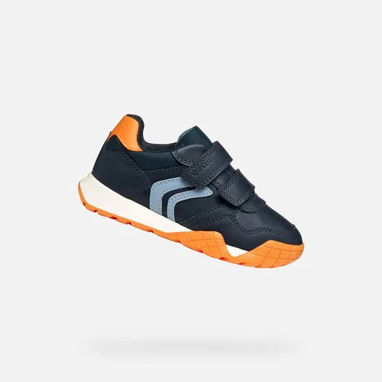 GEOX RANN-E JONGENS Sneakers - MARINEBLAUW/ORANJE - Maat 34