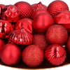 Giftsome Rode Kerstballen Set - 60 Stuks Kunststof Kerstballen - Ø6/7 cm