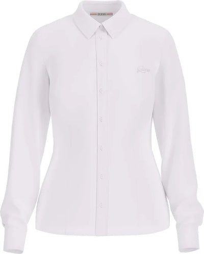 Guess Ls Cate Wit Overhemd - Streetwear - Vrouwen