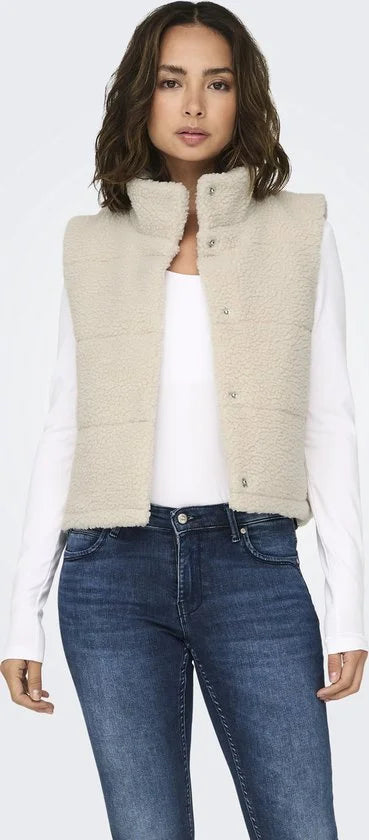 Only Sandra Teddy Bodywarmer Dames - Maat L
