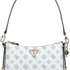 GUESS Schoudertas Eco Erica Top Zip Shoulder Bag White Logo Wit