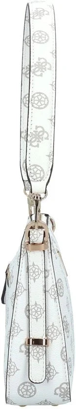 GUESS Schoudertas Eco Erica Top Zip Shoulder Bag White Logo Wit