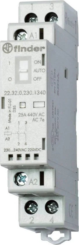 Finder 22.32.0.024.4440 Contactor 2x NC 24 V/DC, 24 V/AC 25 A 1 stuk(s)