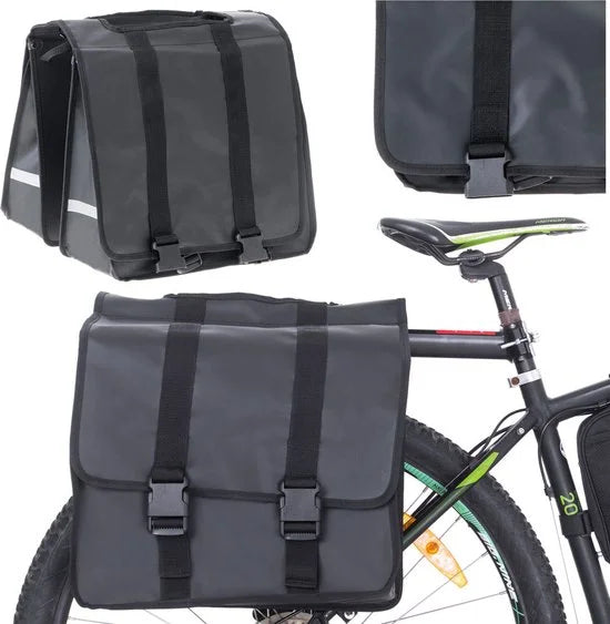 Dubbele Fietstassen Waterdicht – Fietstas 35 Liter – Zwart - Met Reflectoren - Elektrische Fiets