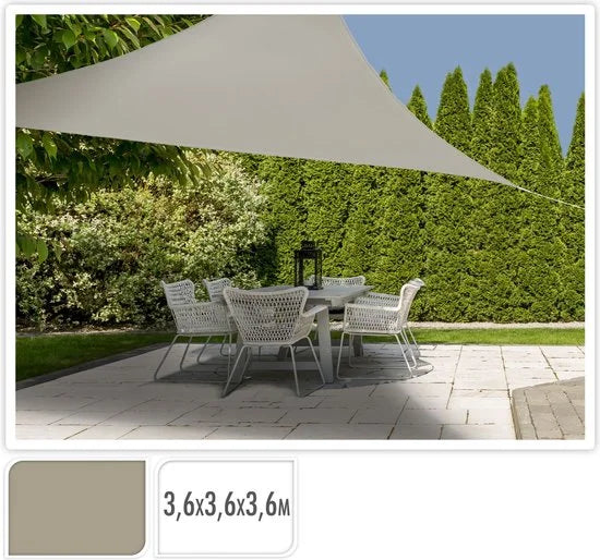 Ambiance Schaduwdoek Driehoek 360x360x360 cm Zand