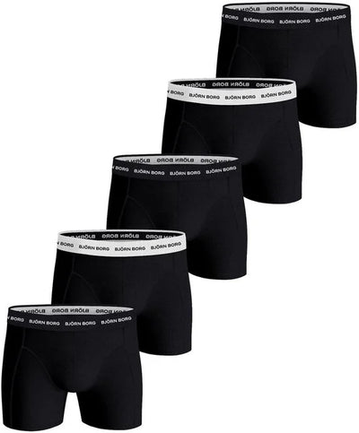 Björn Borg Cotton Stretch Boxershort Heren - Zwart/Wit/Zwart - 5 stuks - Heren onderbroeken - Boxer - Maat XL