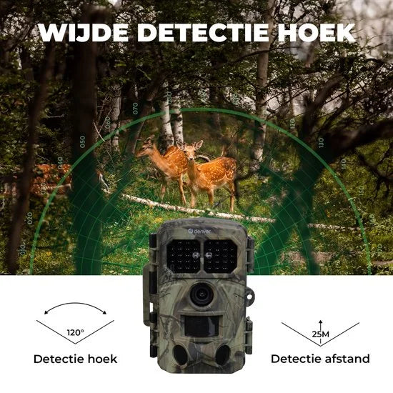Denver Wildcamera met Nachtzicht en WiFi - 4K Ultra HD - 48MP - WiFi - TrailCam GO app - LCD Scherm - Waterdicht - WCT8026