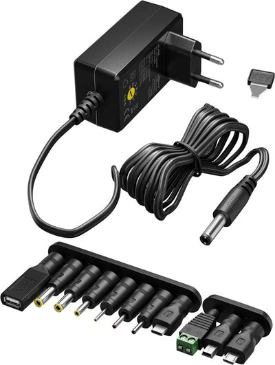 Goobay universele voedingsadapter | 3-12V | 12W | 11 pluggen | 1,8 meter
