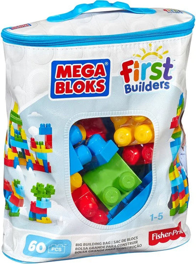 Mega Bloks Grote bouwtas - 60 blokken - Classic bouwstenen voor 1+ jaar