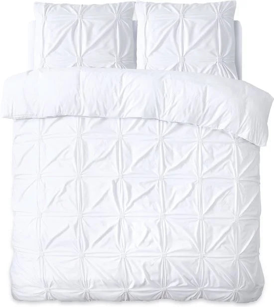 Sleeptime Punch pintuck Dekbedovertrek - 240X200/220 + 2 x kussenslopen 60x70 - Wit