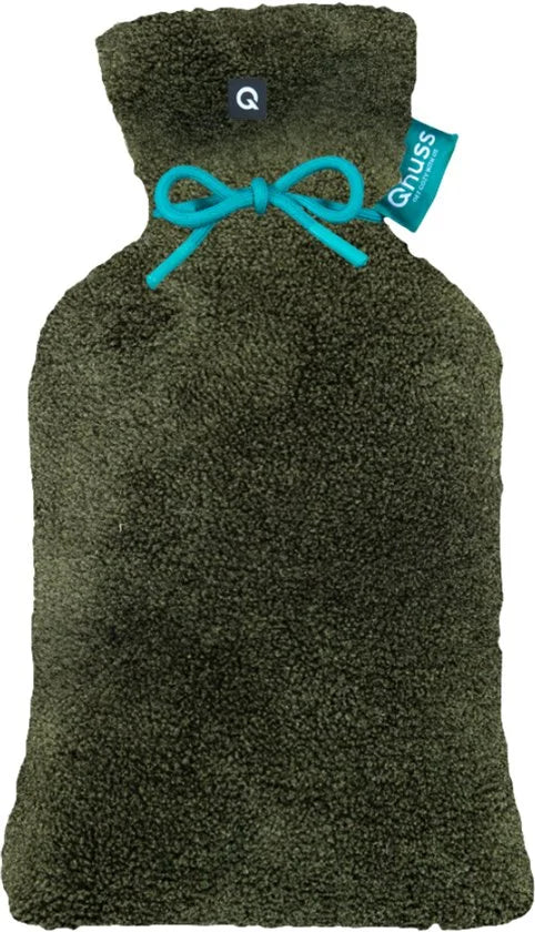 Qnuss Elektrische Kruik XL - Duurzaam & Draadloos - Oplaadbaar - Infraroodwarmte - Waterkruik - 40x20 cm - Groen - Inclusief Powerbank