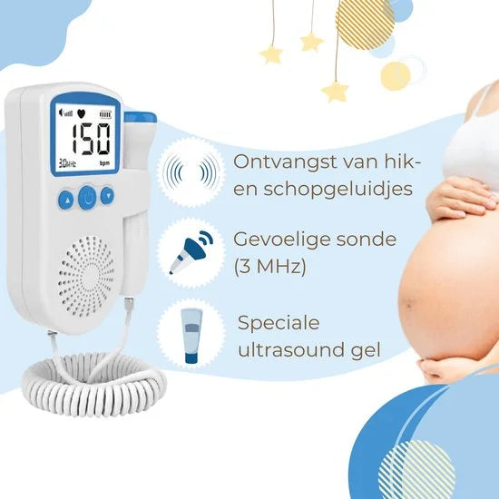 Gatson Doppler - Inclusief E-book, Doppler Gel en Batterijen - Doppler baby - Baby hartje monitor - Babyshower - Zwangerschap