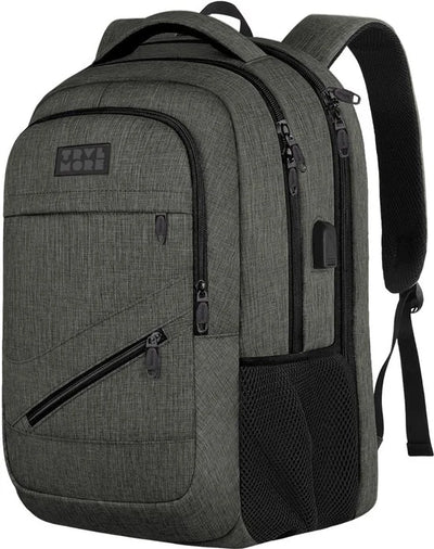 TRVLMORE 36L Rugzak - Rugtas met 17 Inch Laptopvak - Schooltas - Spatwaterdicht - Heren en Dames - Jongens en Meisjes - Grijsgroen