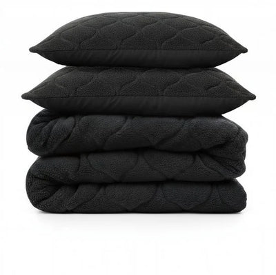 Sleeptime 2 in 1 Teddy Premium Dekbed zonder Overtrek - Dekbed Inclusief Slopen - 240 x 200 cm - Zwart