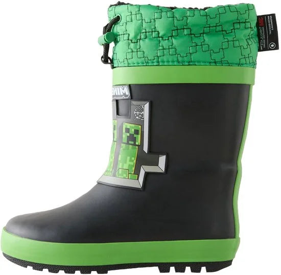 Next Minecraft warme gevoerde regenlaarzen met rand