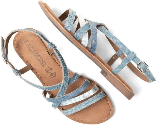 Lazamani - Zuri Dames Sandalen Denim - Maat 37