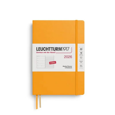Leuchtturm1917 - Agenda 2026 - A5 Weekly Planner & Notebook 2026 hardcover Rising Sun - 15x21cm